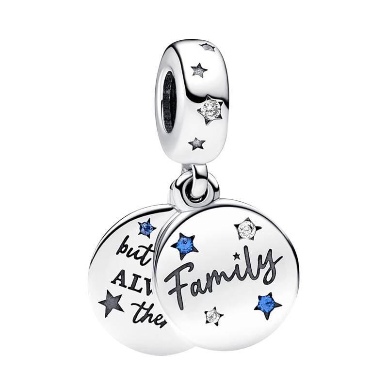 925/1000 Silver Double Family Love Pendant Charm - Pandora