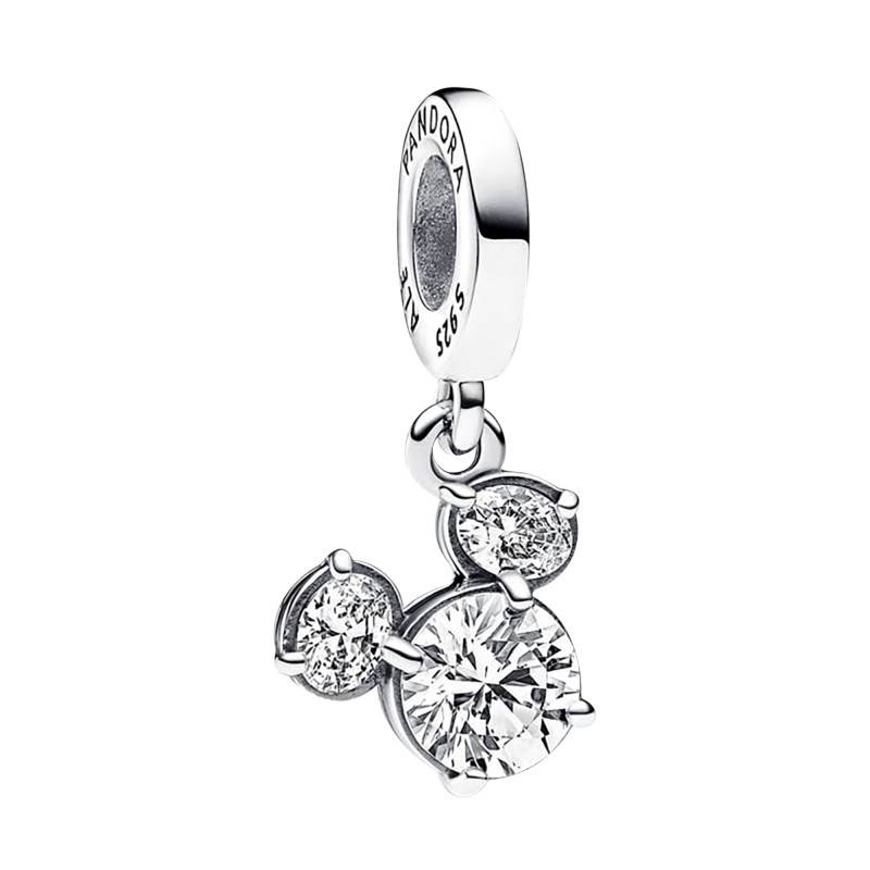 Disney Mickey Mouse Sparkling Silhouette Pendant 925 Silver Charm - Pandora