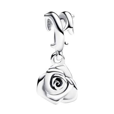 925/1000 Silver Pink Rose Pendant Charm - Pandora