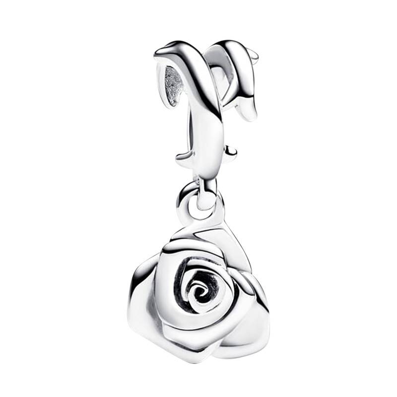 925/1000 Silver Pink Rose Pendant Charm - Pandora