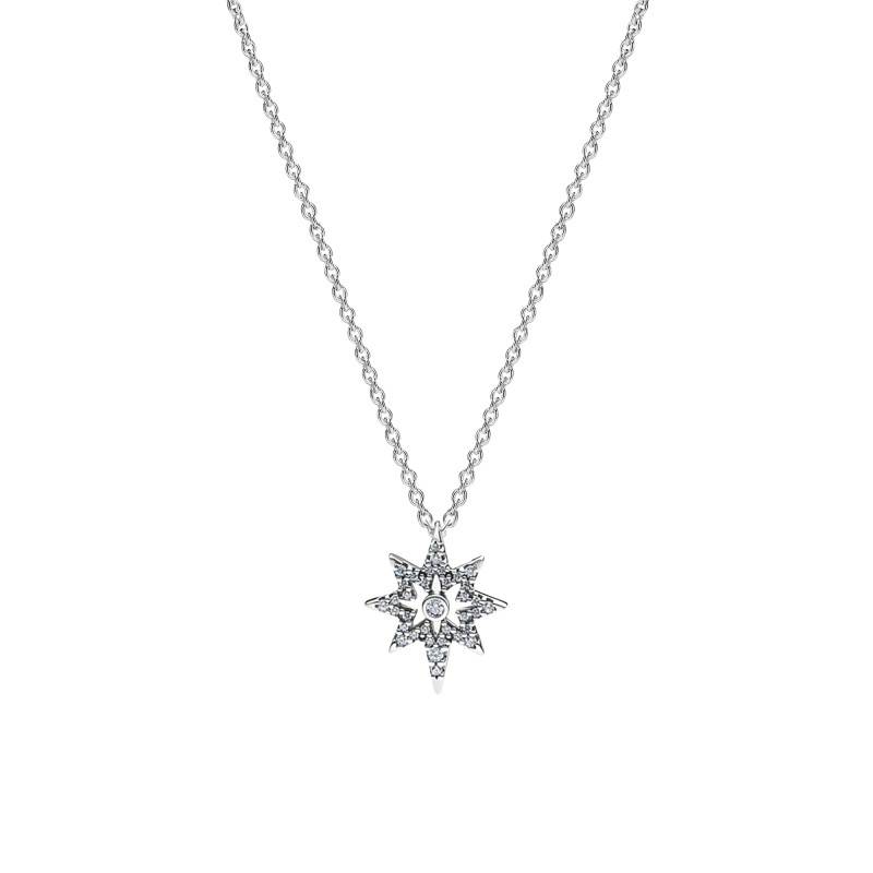 925 Sterling Silver North Star Necklace, 45 cm Length - Pandora