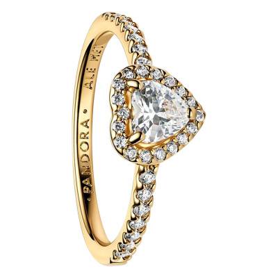 Bague Cœur Surélevé Doré & Oxydes de Zirconium - Pandora