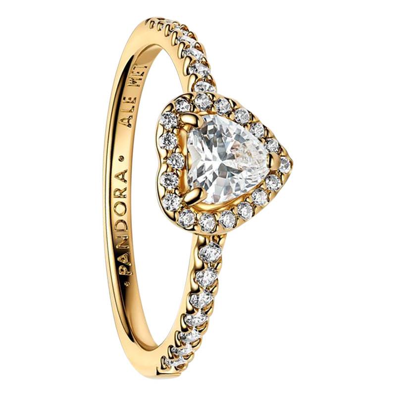 Gold Elevated Heart Ring & Cubic Zirconia - 168421C01 - Pandora