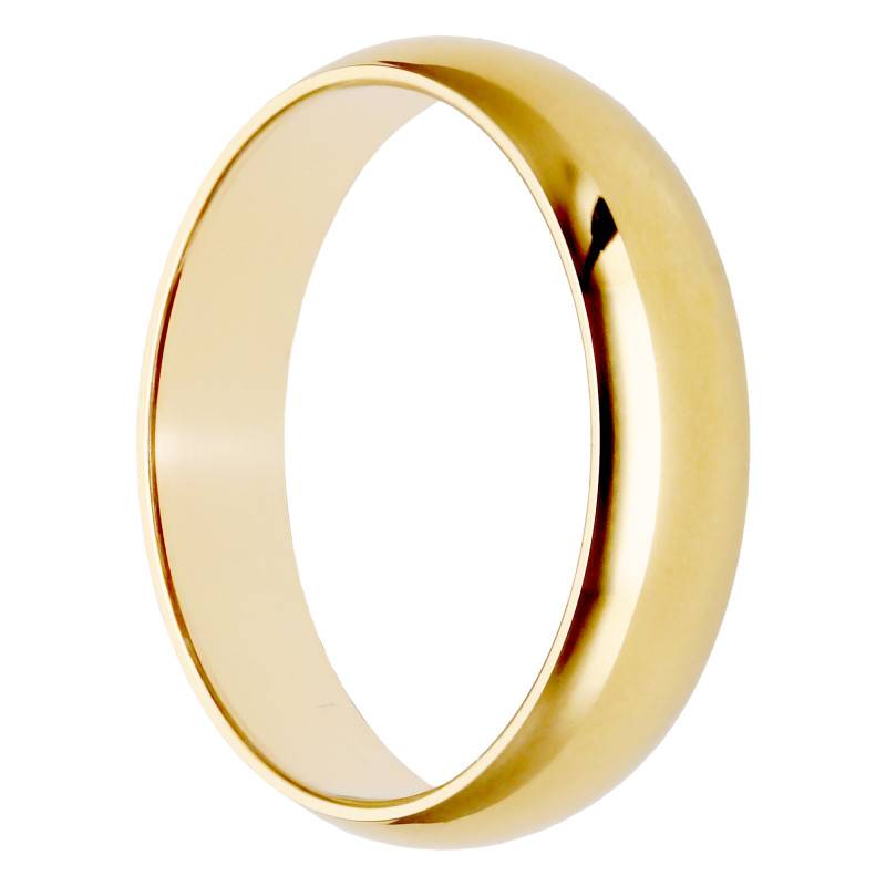 375 Yellow Gold Standard Demi-Jonc Wedding Ring, 4 mm Width - Amore
