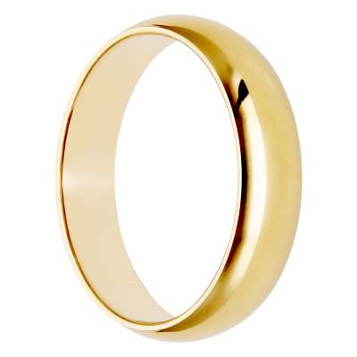 750/1000 Yellow Gold Half-Round Wedding Ring, 5.00 mm Width - Amore