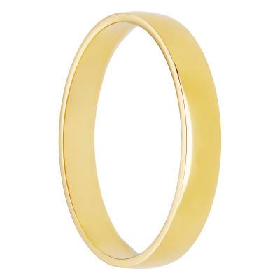 Alliance Demi-Bombée Standard Mate en Or Jaune 750, Largeur 3 mm - Amore