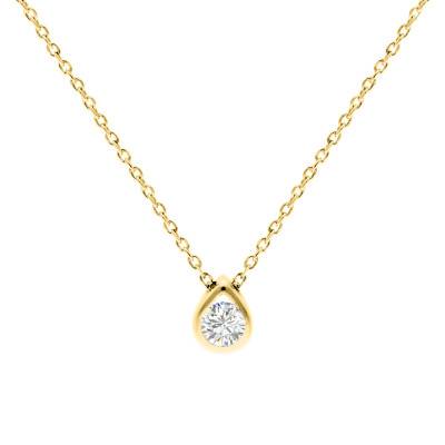 Collier Goutte Diamant 0,10 ct à 0,25 ct & Or Jaune 750, Longueur 40 à 42 cm - Diamond Lady