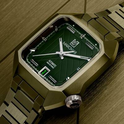 Montre AM2 Slim Automatique - Corporate - Acier PVD Vert - March LAB