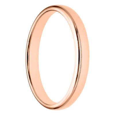 Alliance Demi-Jonc Confort en Or Rose 375, Largeur 3 mm - Amore