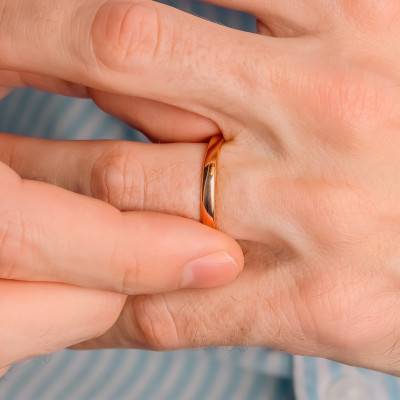 Alliance Demi-Jonc Confort en Or Rose 375, Largeur 3 mm - Amore