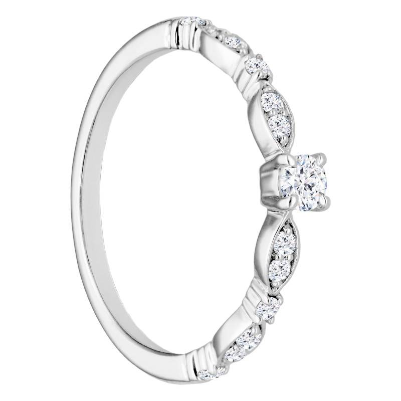 750/1000 White Gold & Diamond Accent Solitaire Ring 0,24 ct to 0,38 ct - Alliantine