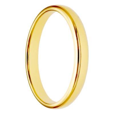 375/1000 Yellow Gold Comfort Half Round Wedding Ring, Width 3.00 mm - Amore