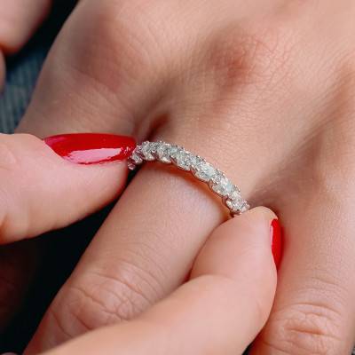 Alliance en Or Blanc 750 & Diamants 0,75 ct, Largeur 1,65 mm - Alliantine