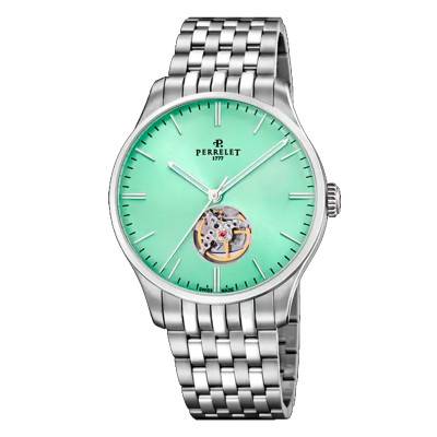 Mint Green Open Heart Weekend Watch - Perrelet