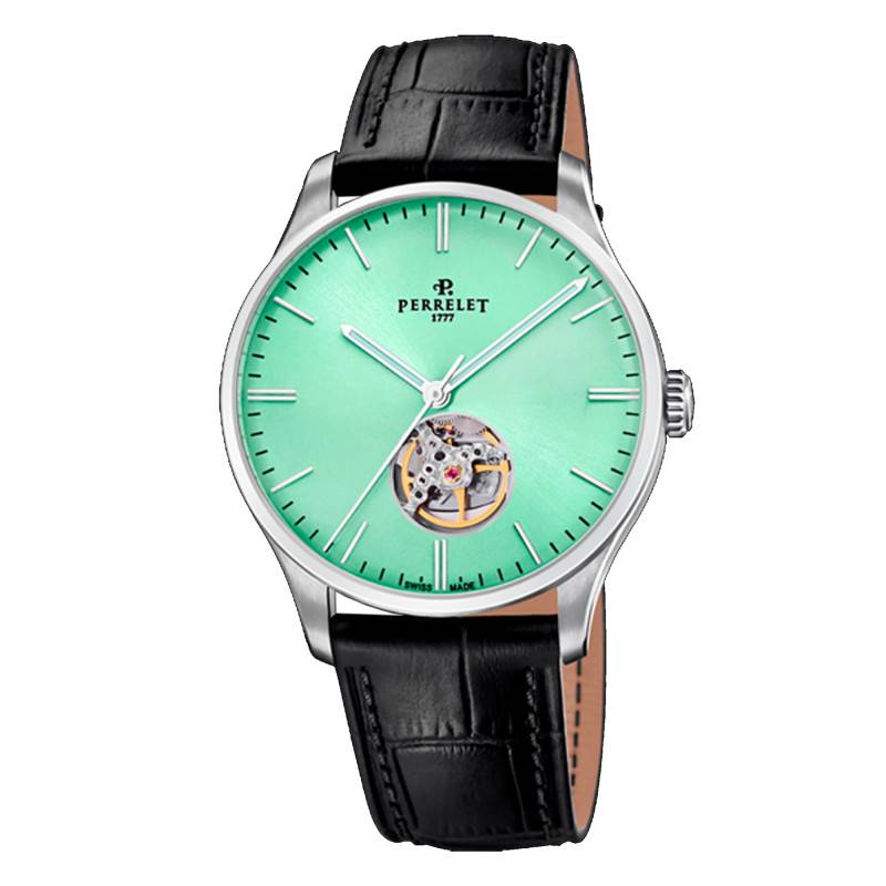Mint Green Open Heart Weekend Watch - Perrelet
