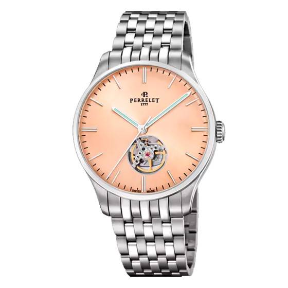 Montre Weekend Coeur Ouvert Saumon - Perrelet