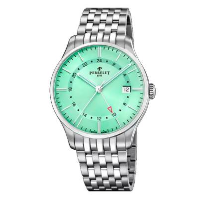 Montre Weekend GMT Vert Menthe - Perrelet