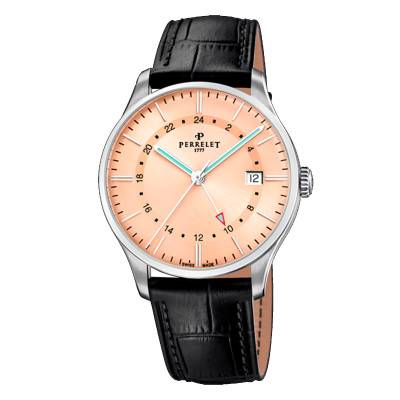 Montre Weekend GMT Saumon - Perrelet