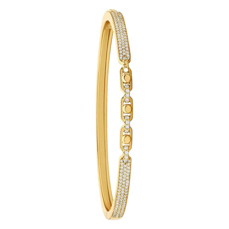 925 Sterling Silver Yellow Gold-Plated Zirconia Astor Link Bangle Bracelet, Length 18 cm - Michael Kors