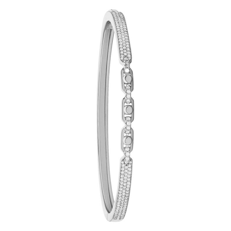 925 Sterling Silver & Zirconia Astor Link Bangle Bracelet, Length 18 cm - Michael Kors