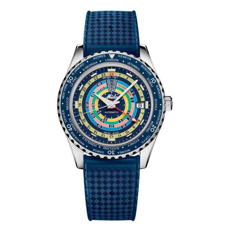 Ocean Star Captain Decompression WorldTimer Watch M0268291704100 - Mido