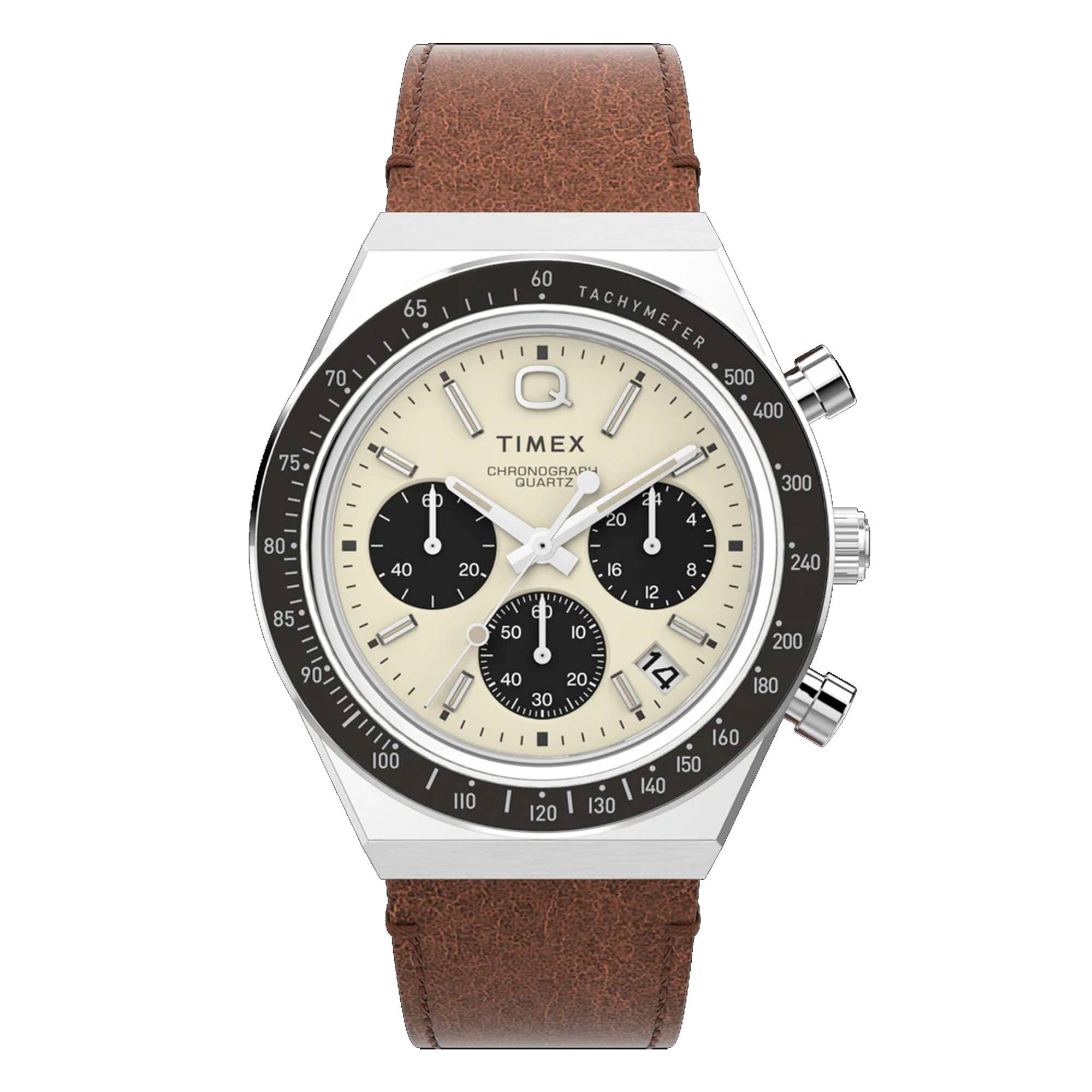 Montre Timex Homme TW2R86800 - Cadran Blanc 39 Mm, Bracelet Cuir - Quartz - Neuf Avec Boîte