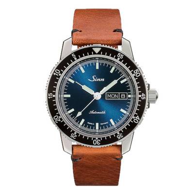 Men's Leather Strap Watch 104 St Sa I B - Sinn