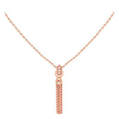 Pendentif Twist Pompon, diamant FSI et Or Rose 750 - Divine