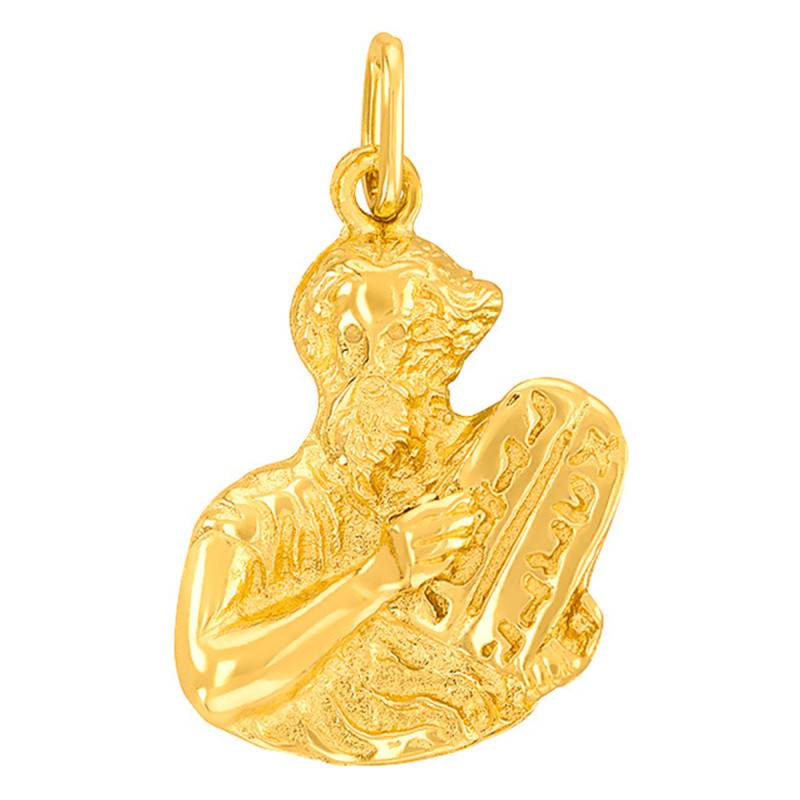 Moses and Tablets of the Law Yellow Gold Pendant - Vandona