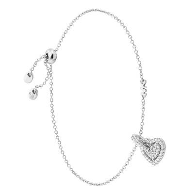 Bracelet Kors Love Coeur Argent 925 & Zircones, Longueur Ajustable - Michael Kors