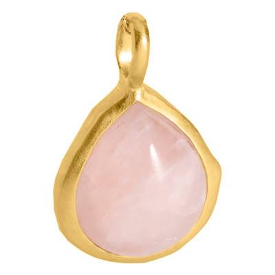 Isaure Gold-Plated & Rose Quartz Pendant - Ana & Cha