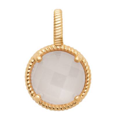 Lisette Yellow Gold-Plated & Moonstone Pendant - Ana & Cha