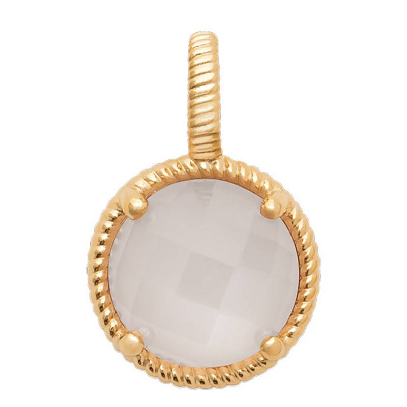 Lisette Yellow Gold-Plated & Moonstone Pendant - Ana & Cha