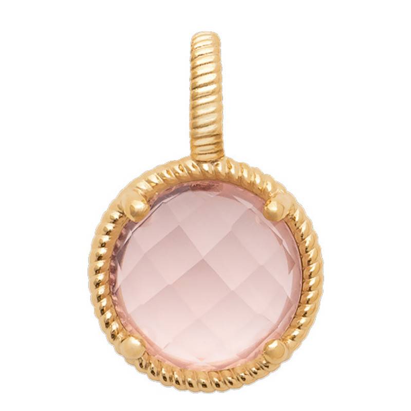 Lisette Gold-Plated & Rose Quartz Pendant - Ana & Cha