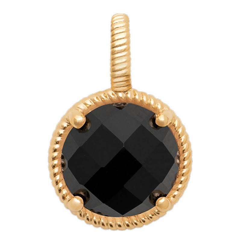 Lisette Yellow Gold Vermeil & Black Agate Pendant - Ana & Cha