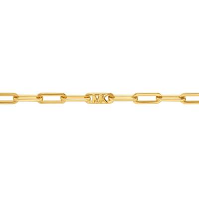 925 Sterling Silver Yellow Gold-Plated Kors MK Bracelet, Adjustable Length - Michael Kors