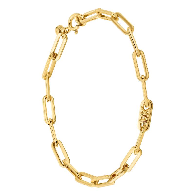 925 Sterling Silver Yellow Gold-Plated Kors MK Bracelet, Adjustable Length - Michael Kors