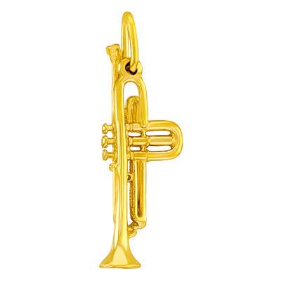 Yellow Gold Trumpet Pendant - Vandona