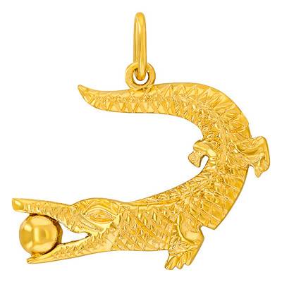 Yellow Gold Nîmes Crocodile Pendant - Vandona
