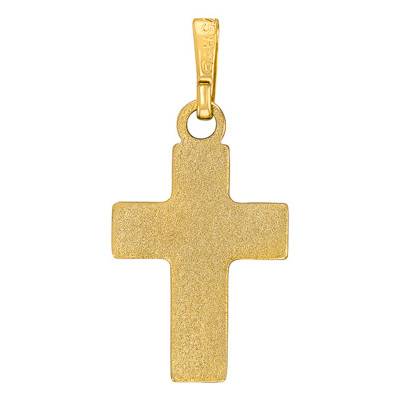 Pendentif croix Or Jaune 375 et diamant 0,015 ct W/SI - Vandona