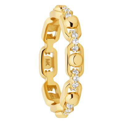 Bague Astor Link Argent Plaqué Or Jaune & Zircones - Michael Kors
