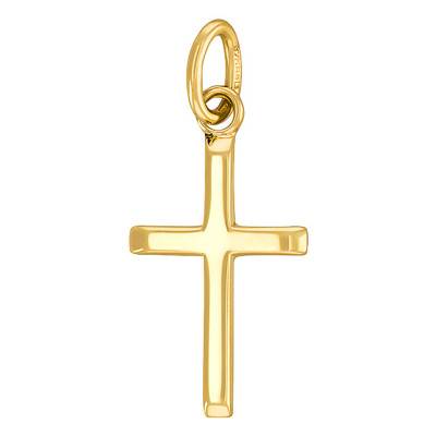 Pendentif croix Or Jaune 375 bords aplatis - Vandona