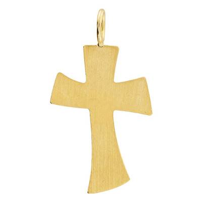 750 Yellow Gold Asymmetric Cross Pendant - Vandona