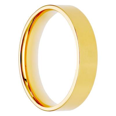 Alliance Ruban Confort en Or Jaune 750, Largeur 4 mm - Amore