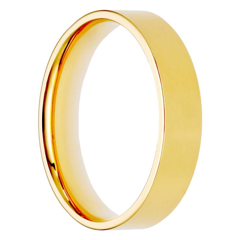 750/1000 Yellow Gold Comfort Ribbon Wedding Ring, Width 4 mm - Amore