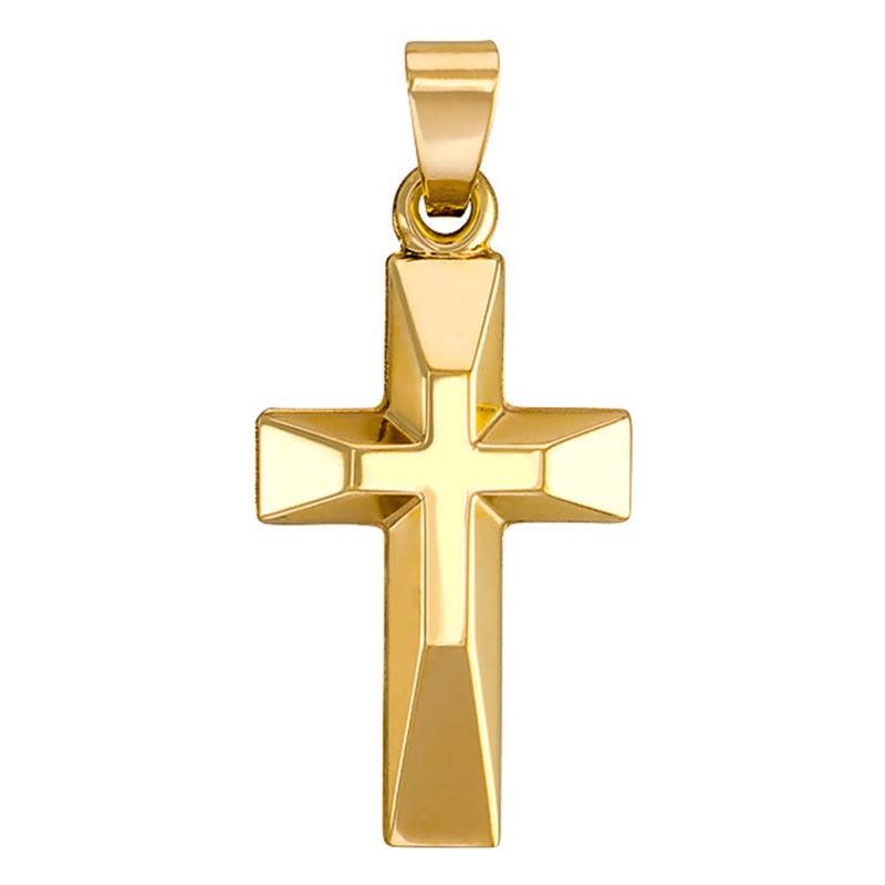 3D Cross Pendant in 375 Yellow Gold - Vandona