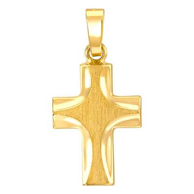 Pendentif croix Or Jaune 750 en relief - Vandona