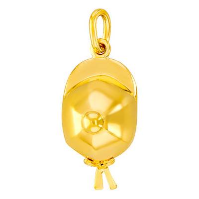 Yellow Gold Riding Helmet Pendant - Vandona