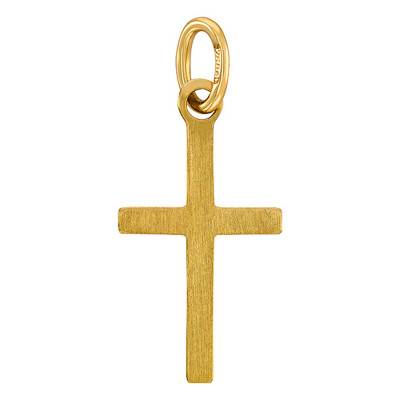 Pendentif croix bords aplatis, Or Jaune 750 - Vandona