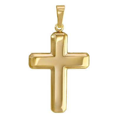 375/1000 Yellow Gold Latin Cross Pendant - Vandona